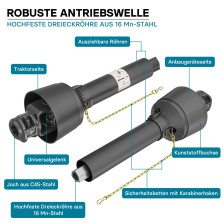Gelenkwelle 53 - 75 cm Zapfwelle Antriebswelle Traktor